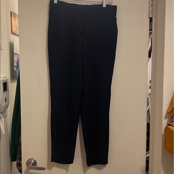 Theory women’s cropped 100% silk pants size 6 NAVY - Picture 4 of 8
